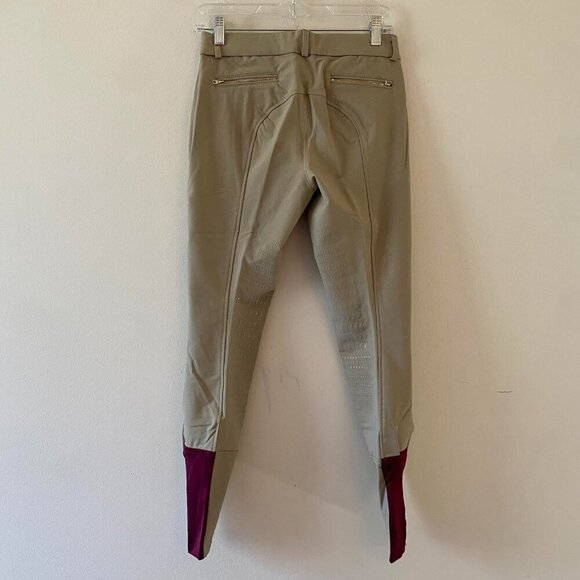 EQUO tan burgundy riding pants equestrian performance pants never worn - Picture 4 of 6